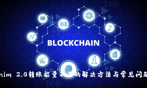 Tokenim 2.0转账能量不足的解决方法与常见问题解析