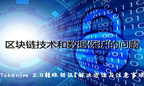 Tokenim 2.0转账错误?解决方法与注意事项